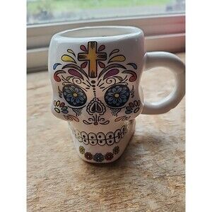 Day Of The Dead Sugar Skull 4" Ceramic Mug Coffee Tea Cup Puerta Vallarta Voodoo